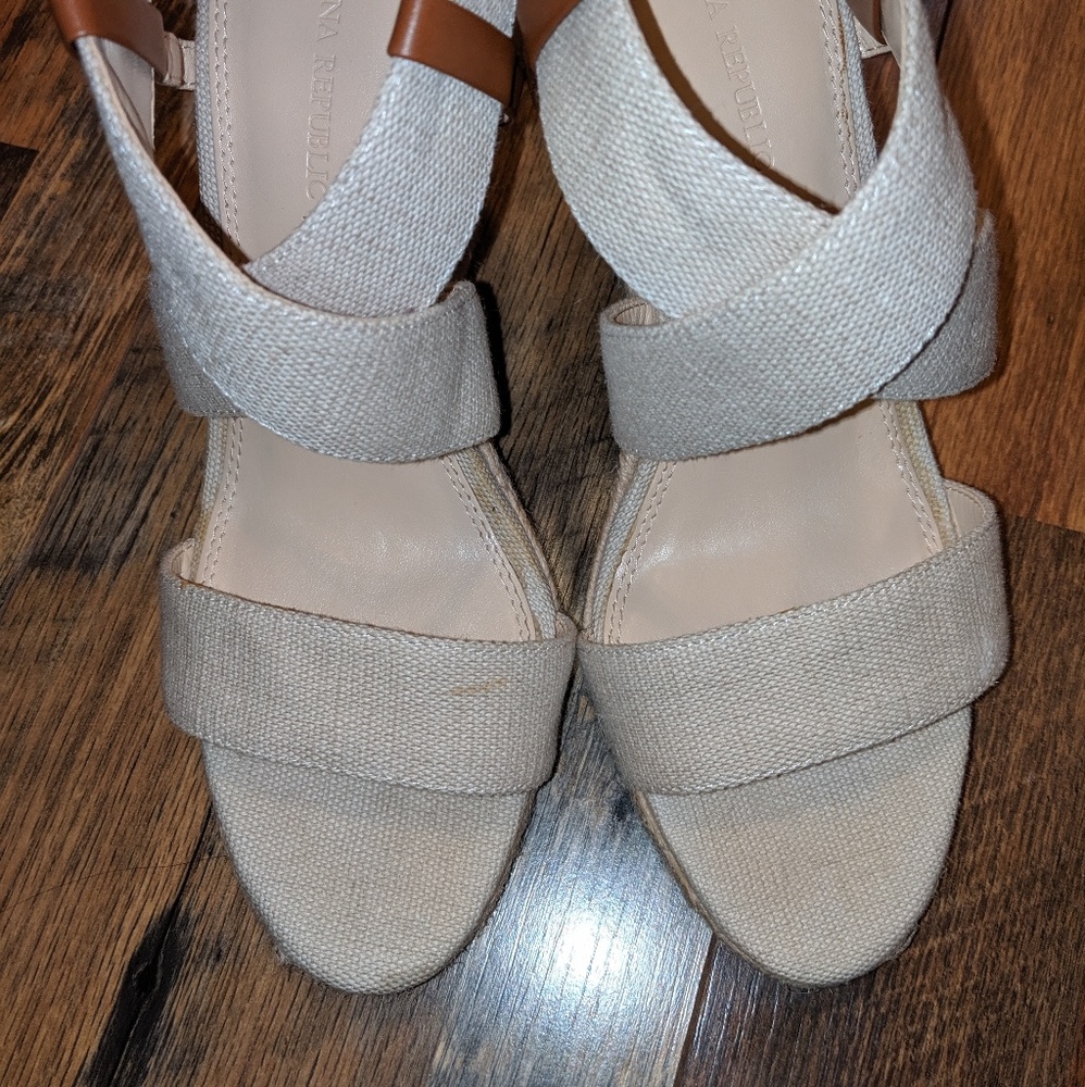 BANANA REPUBLIC FLAX WEDGE JUTE ESPADRILLE SANDAL - Picture 5 of 8